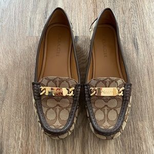 Coach Shoes Signature C Olive Jacquard Loafer Size 7.5